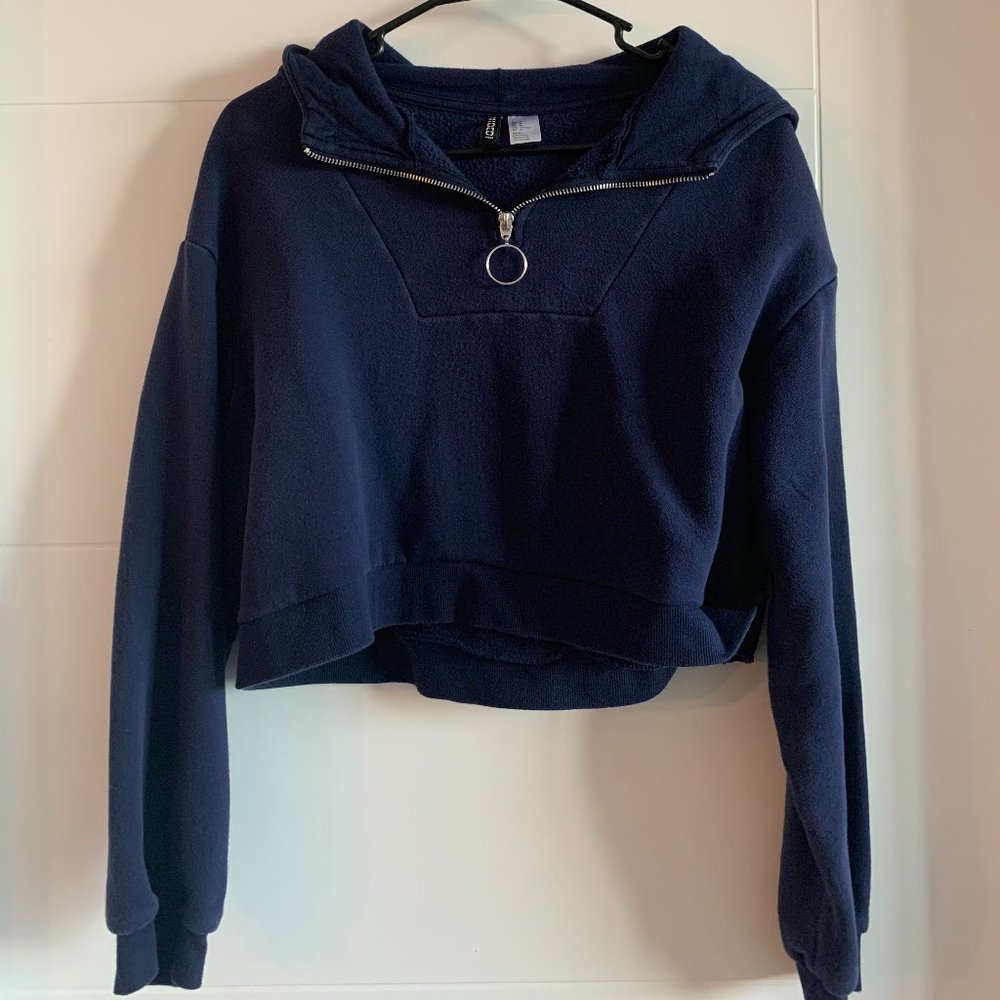 H&M Navy Quarter-Zip Sweatshirt